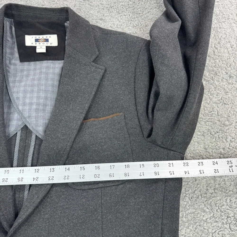Joseph Abboud Mens Gray Knit Blazer Sport Coat Elbow Patches Size M